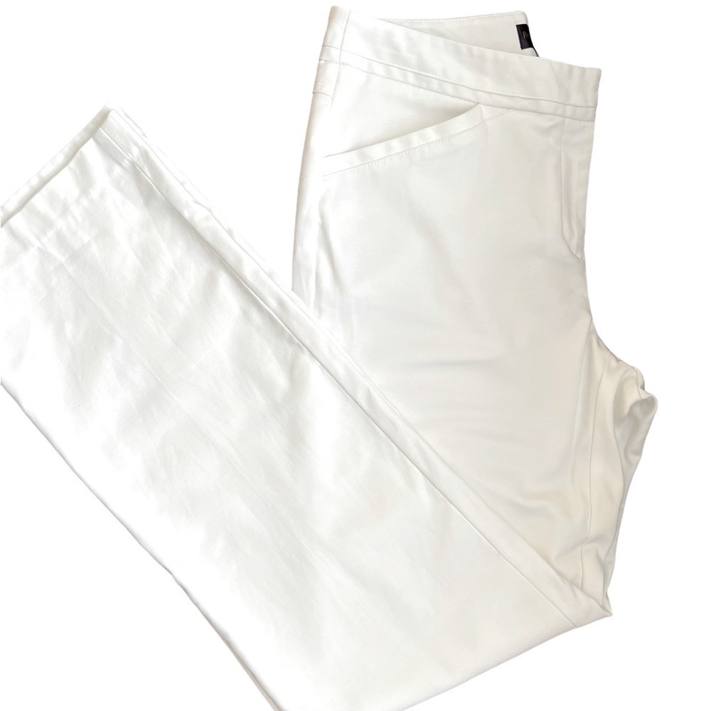 Rafaella Curvy White Straight Leg Trouser Pants Size 6 Sailor Nautical Coastal - Picture 2 of 14